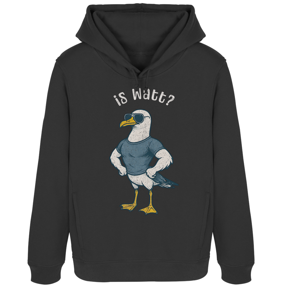 Is Watt Starke Möwe mit lustigem Spruch - Damen Bio Hoodie - Kiebitzdelle
