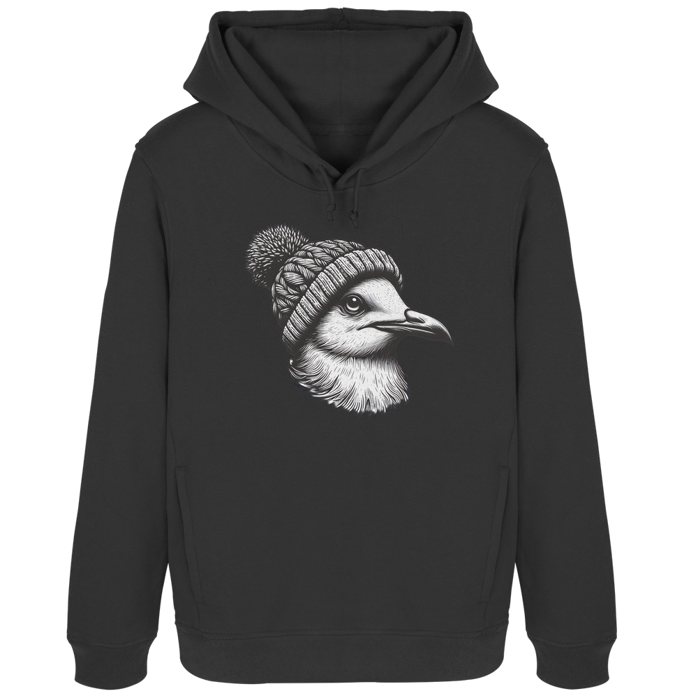 Coole Möwe mit Pudelmütze - Damen Bio Hoodie - Kiebitzdelle