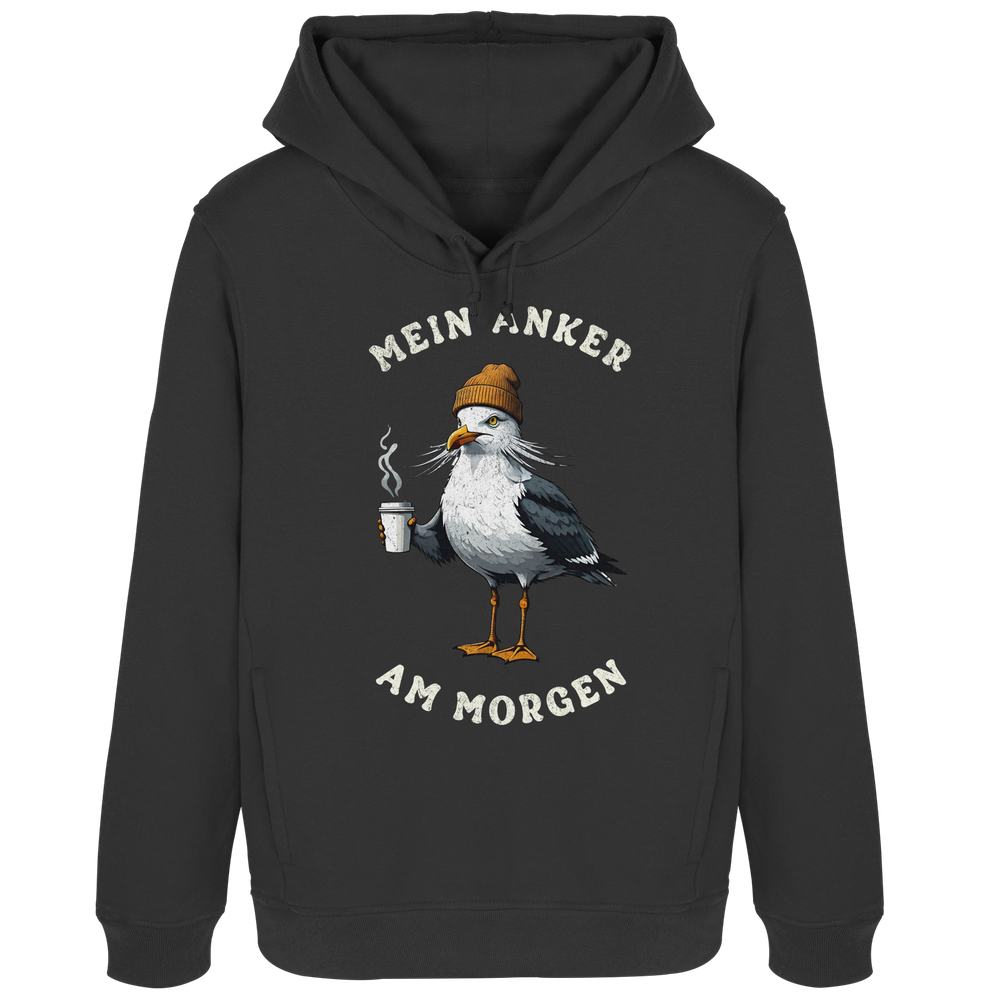 Mein Anker am Morgen Kaffee Möwe - Damen Bio Hoodie - Kiebitzdelle