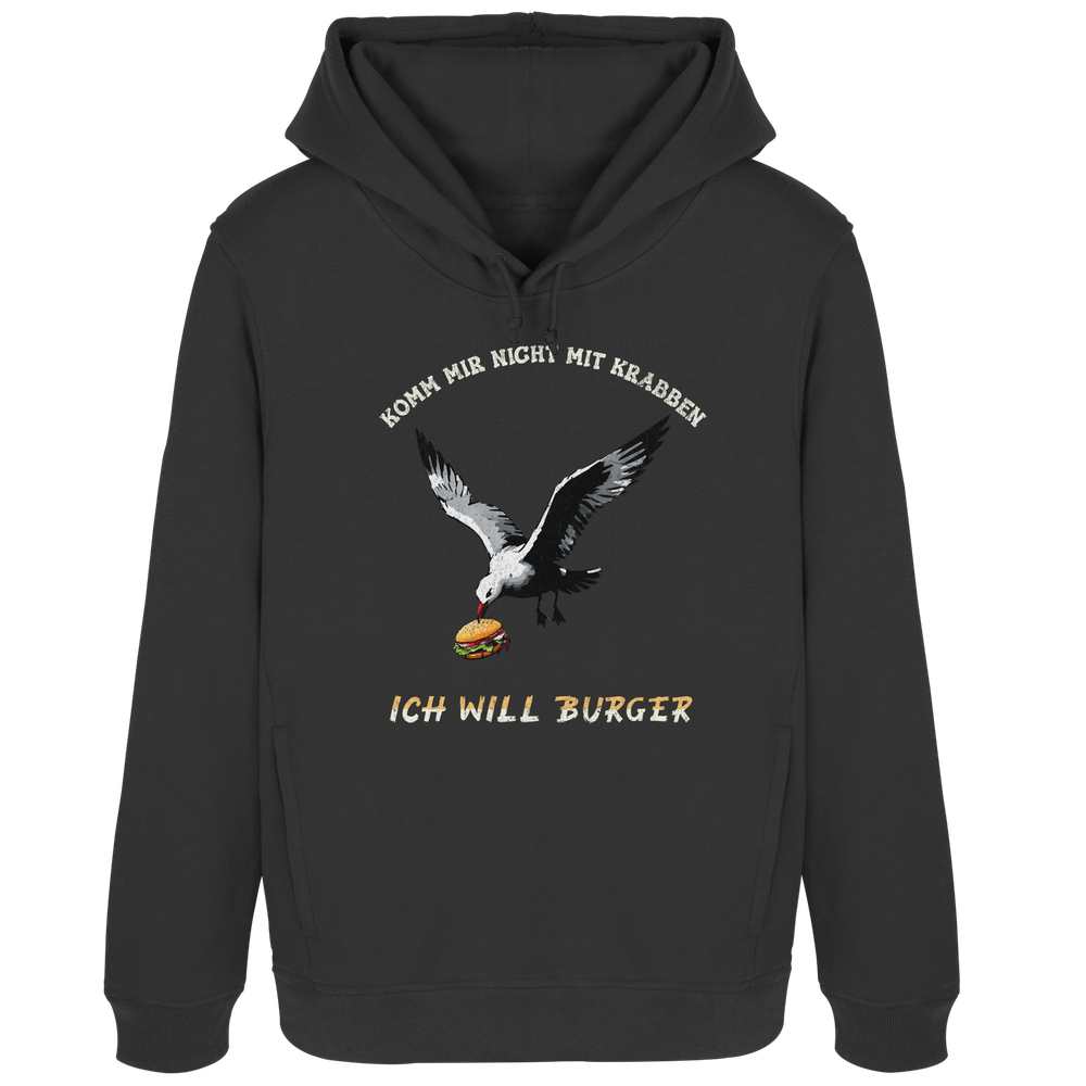 Freche Möwe will Burger statt Krabben - Damen Bio Hoodie - Kiebitzdelle
