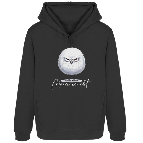 Moin reicht - Grimmige runde Möwe - Womens Organic Hoodie B&C in Black Pure - Studio Ansicht - Kiebitzdelle