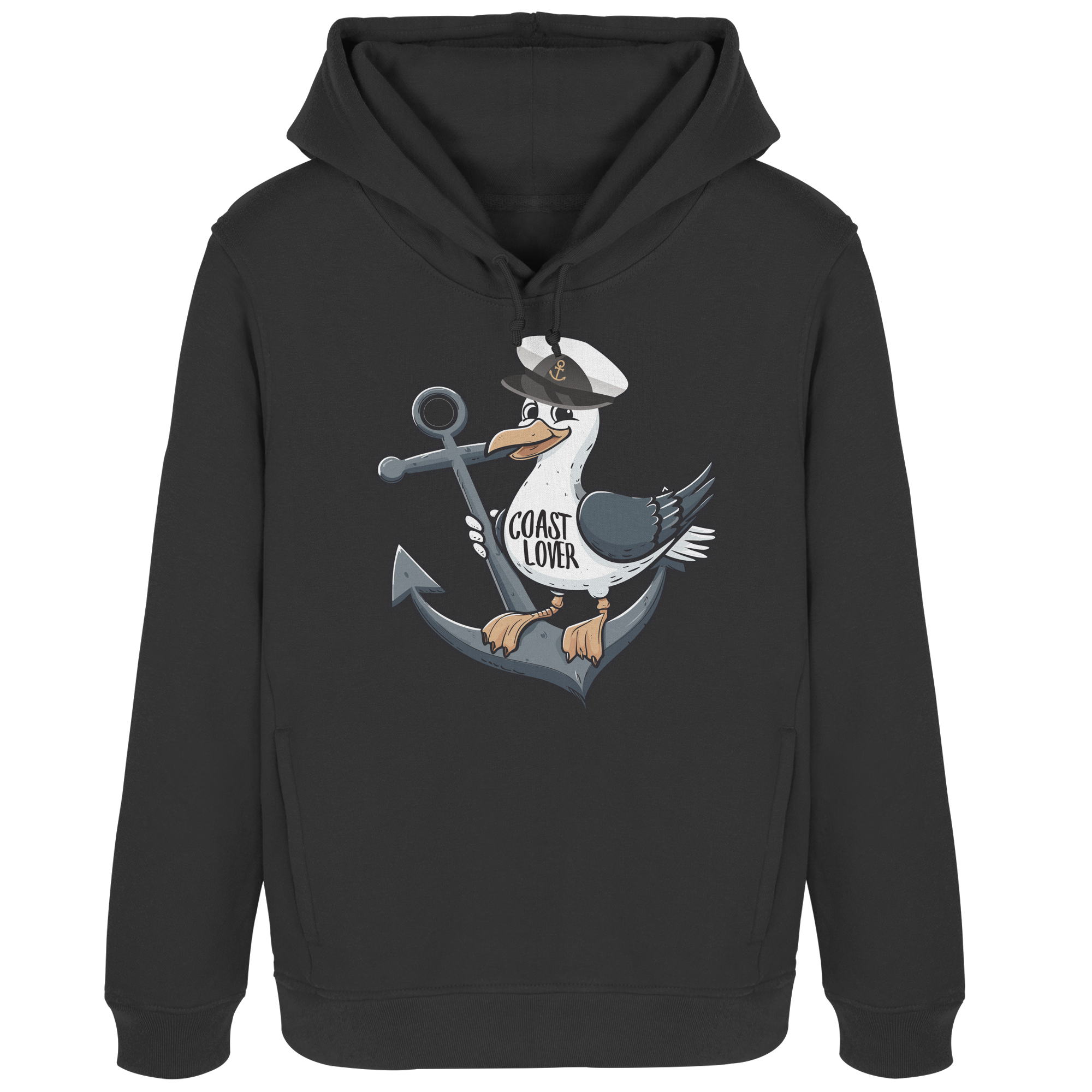 Coast Lover Möwe Kapitän - Damen Bio Hoodie - Kiebitzdelle