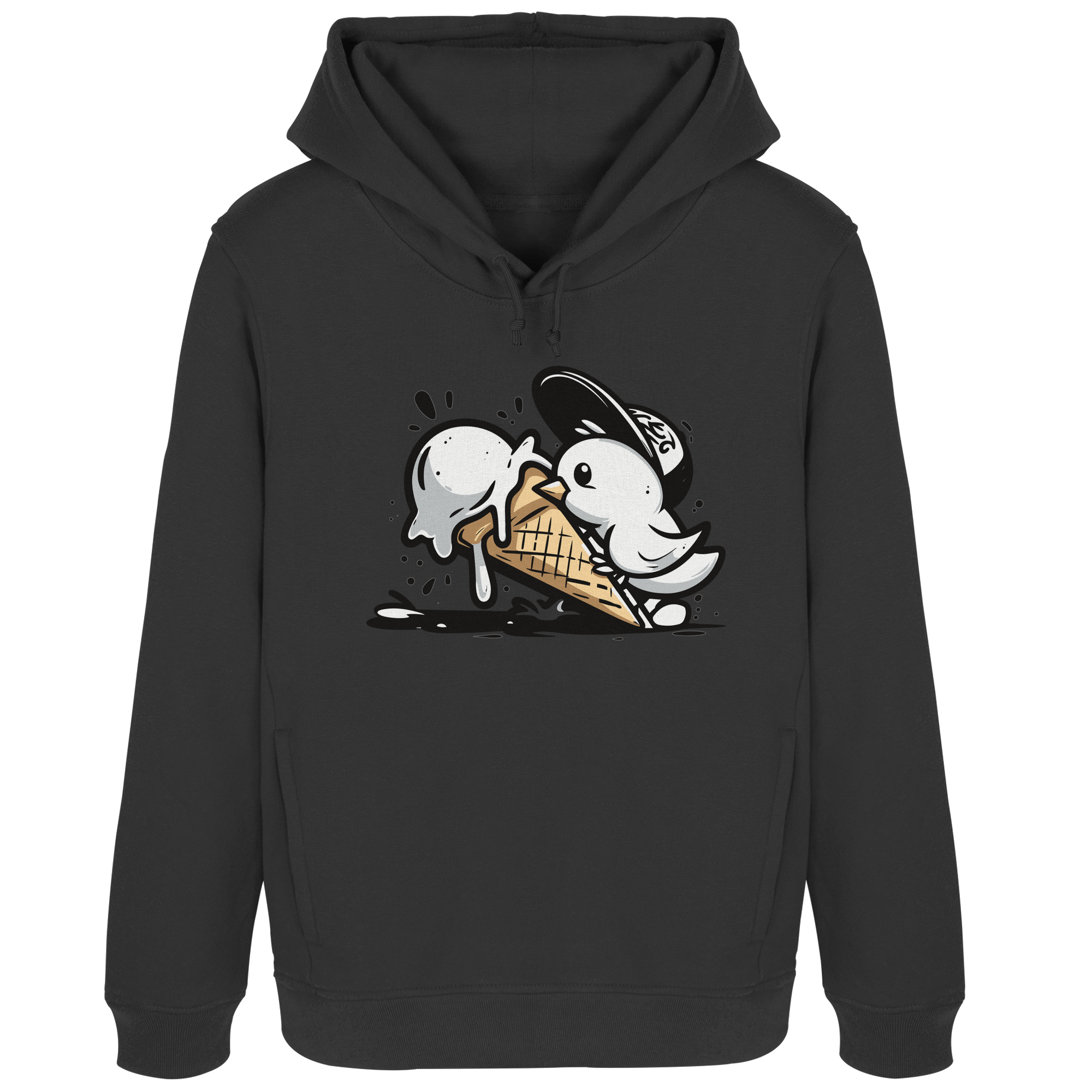 Möwe Küken mit Eis Street Art - Damen Bio Hoodie - Kiebitzdelle