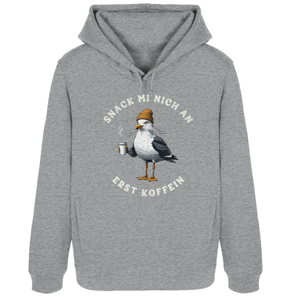 Snack mi nich an erst Koffein Möwe Spruch - Damen Bio Hoodie - Kiebitzdelle