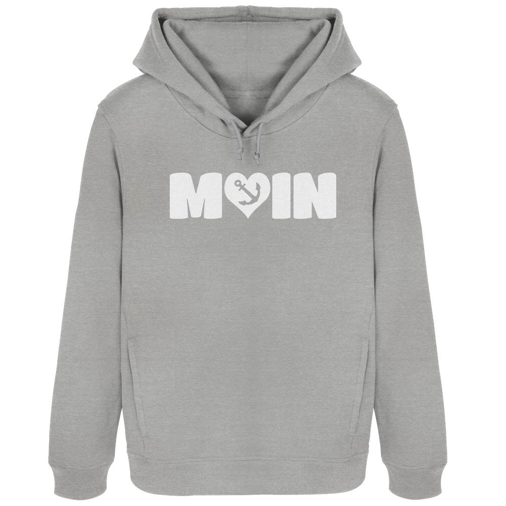 Moin Spruch mit Herz Anker - Damen Bio Hoodie