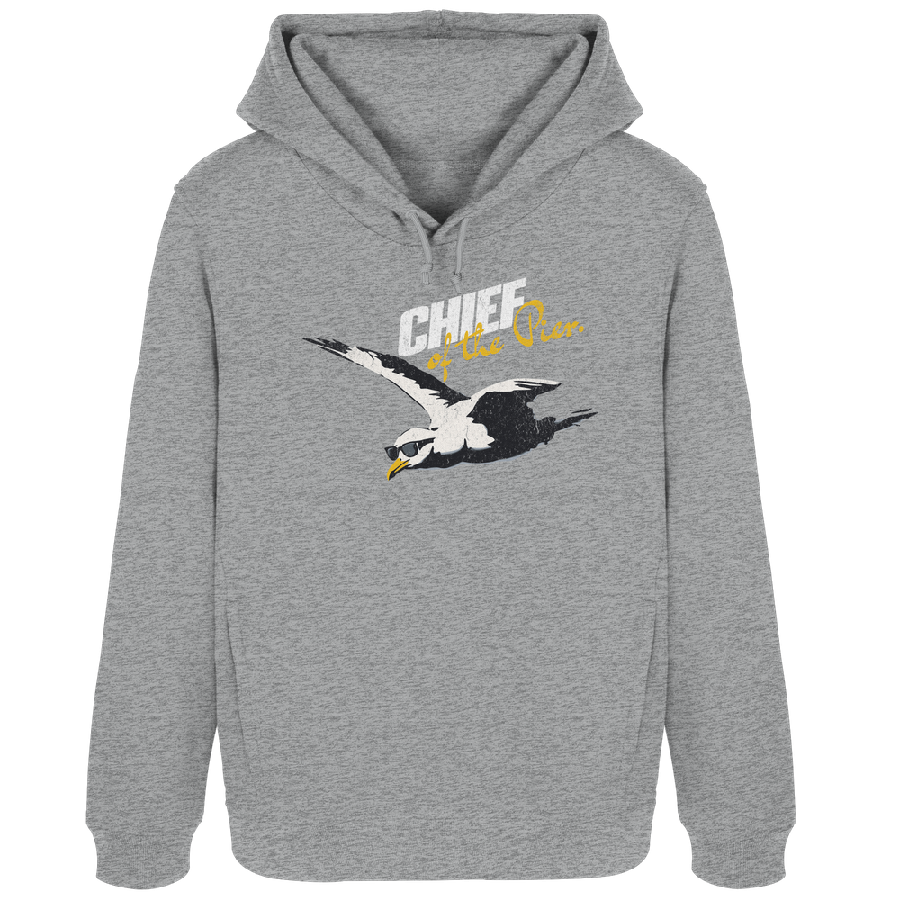 Chief of the Pier Chef Möwe mit Sonnenbrille - Damen Bio Hoodie - Kiebitzdelle