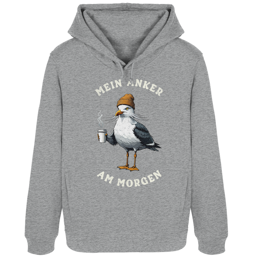 Mein Anker am Morgen Kaffee Möwe - Damen Bio Hoodie - Kiebitzdelle