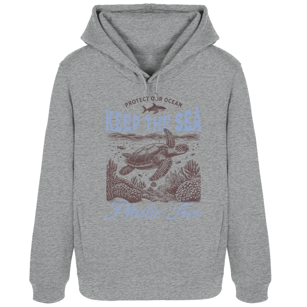 Keep the Sea Plastic Free Umweltschutz Spruch - Damen Bio Hoodie