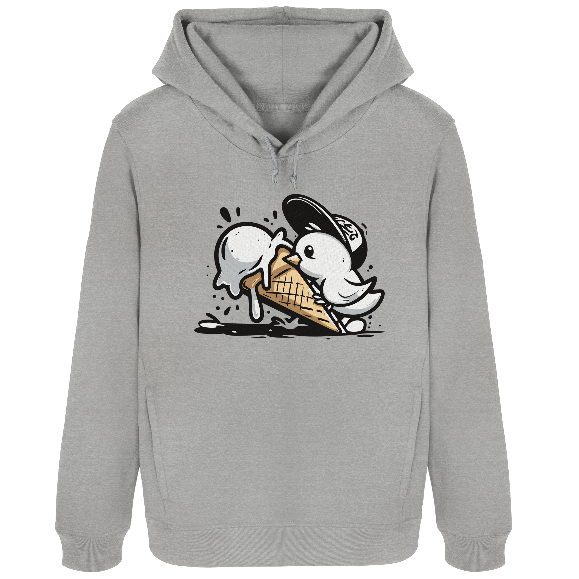 Möwe Küken mit Eis Street Art - Damen Bio Hoodie - Kiebitzdelle