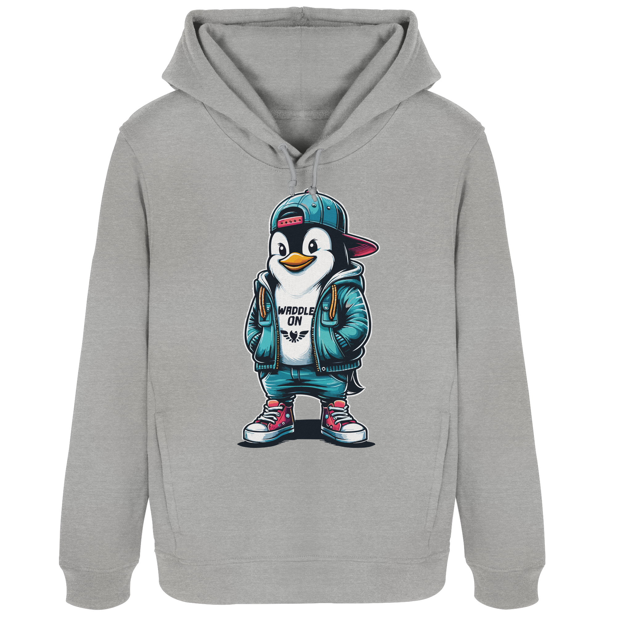 Hipster Pinguin Waddle On - Damen Bio Hoodie - Kiebitzdelle