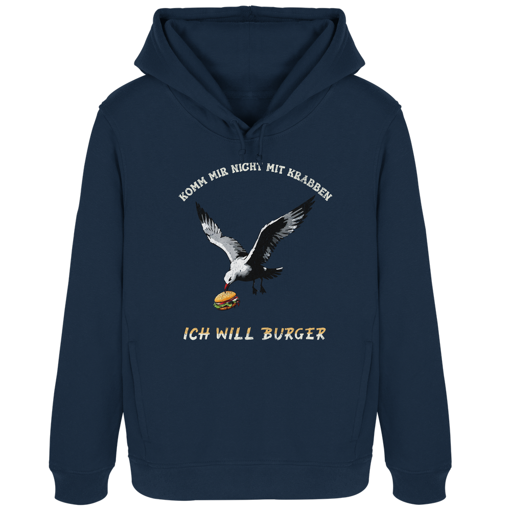 Freche Möwe will Burger statt Krabben - Damen Bio Hoodie - Kiebitzdelle