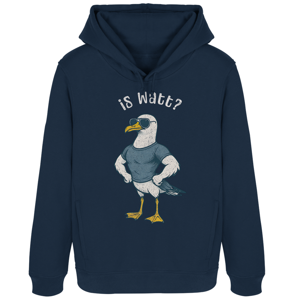 Is Watt Starke Möwe mit lustigem Spruch - Damen Bio Hoodie - Kiebitzdelle