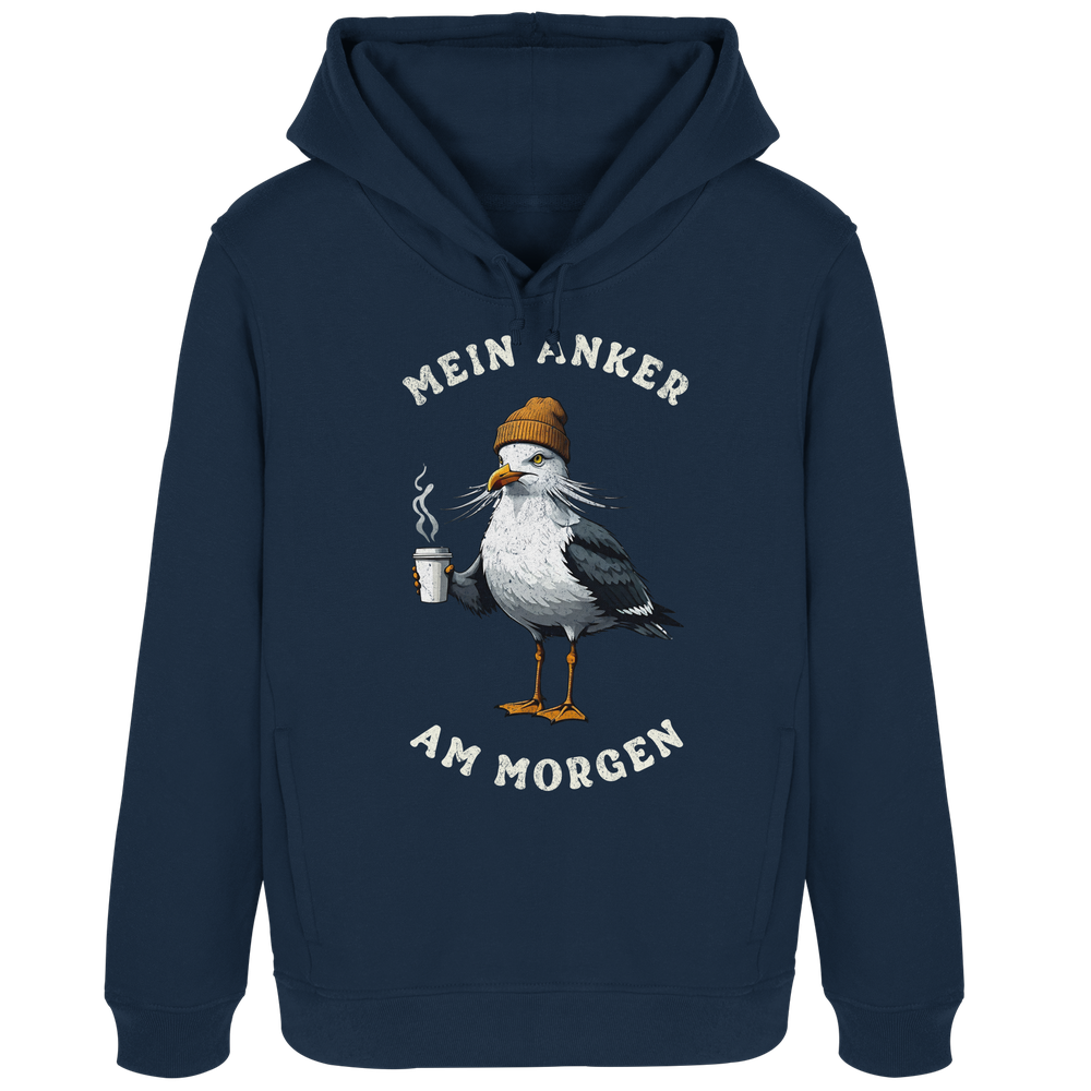 Mein Anker am Morgen Kaffee Möwe - Damen Bio Hoodie - Kiebitzdelle