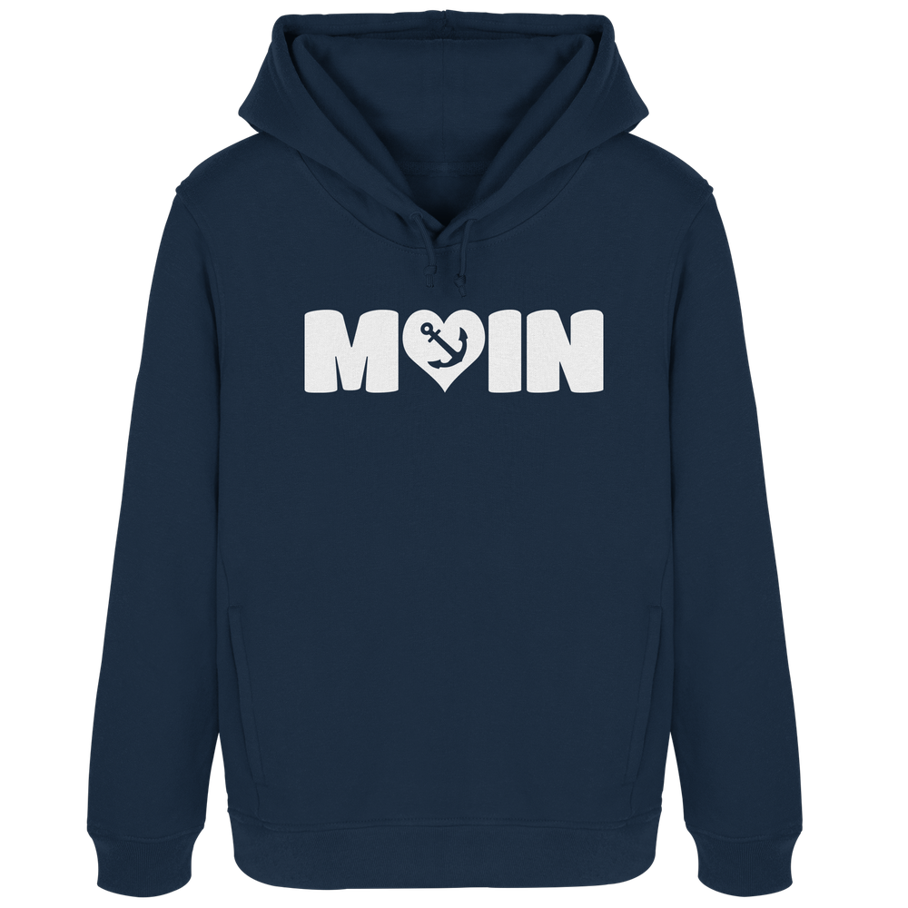 Moin Spruch mit Herz Anker - Damen Bio Hoodie - Kiebitzdelle
