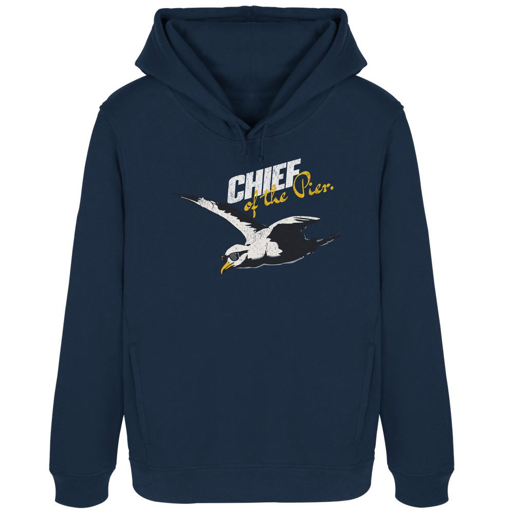 Chief of the Pier Chef Möwe mit Sonnenbrille - Damen Bio Hoodie - Kiebitzdelle