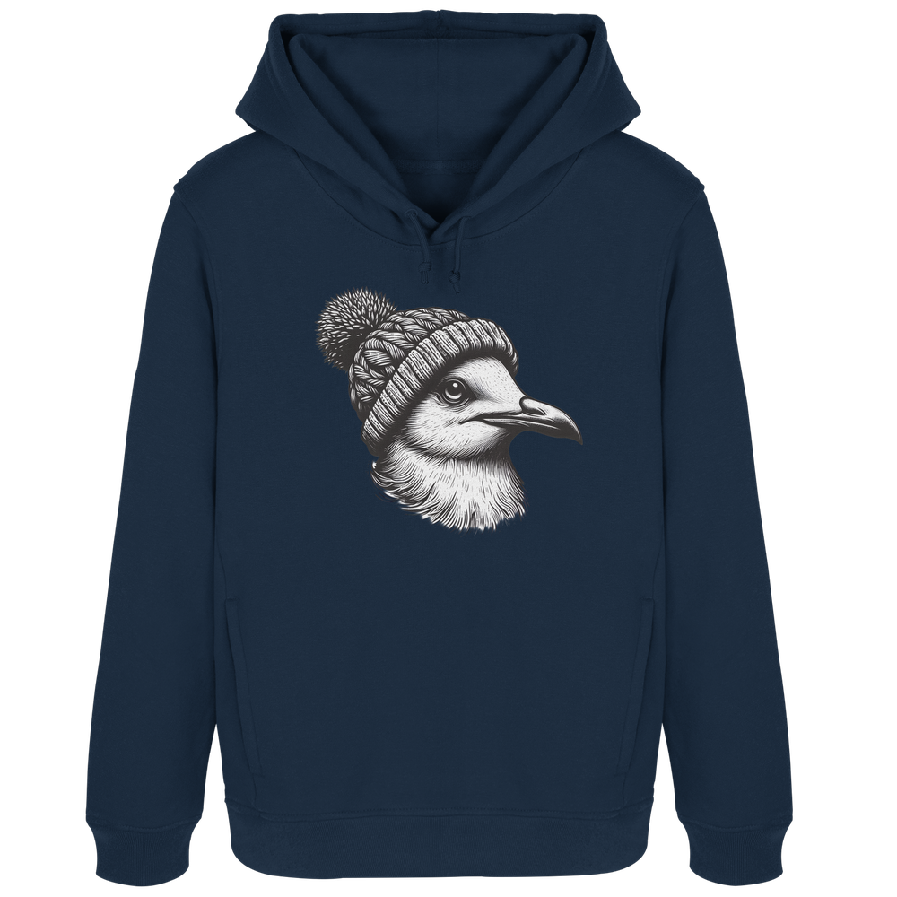 Coole Möwe mit Pudelmütze - Damen Bio Hoodie - Kiebitzdelle