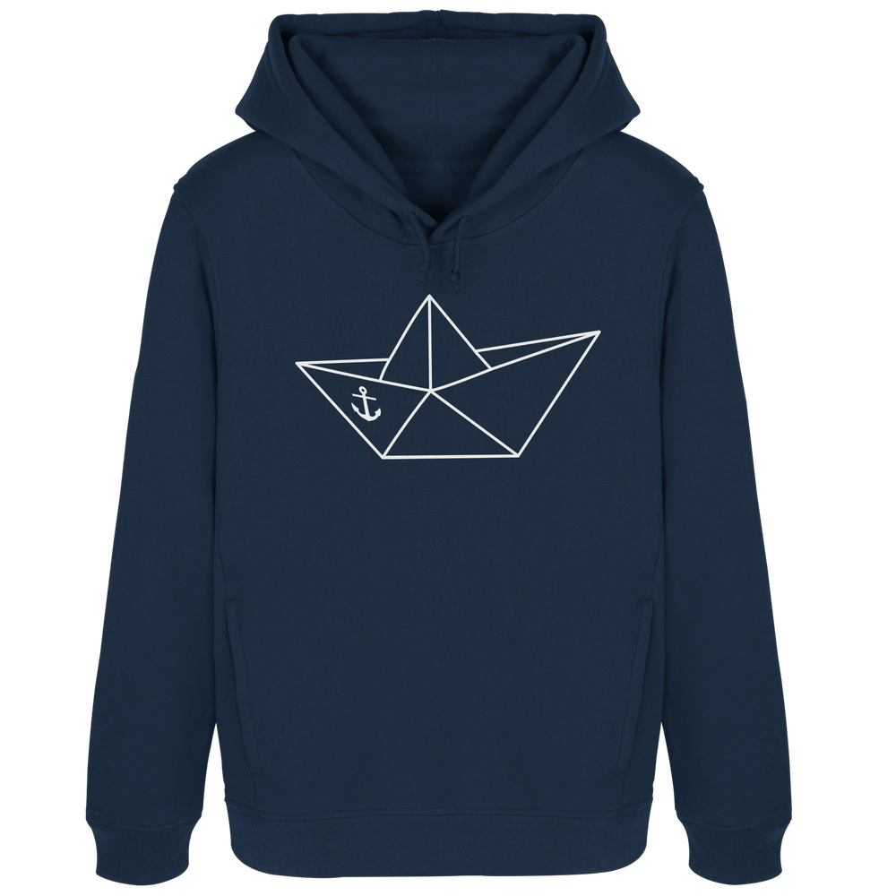 Papierschiff Papierboot Origami - Damen Bio Hoodie