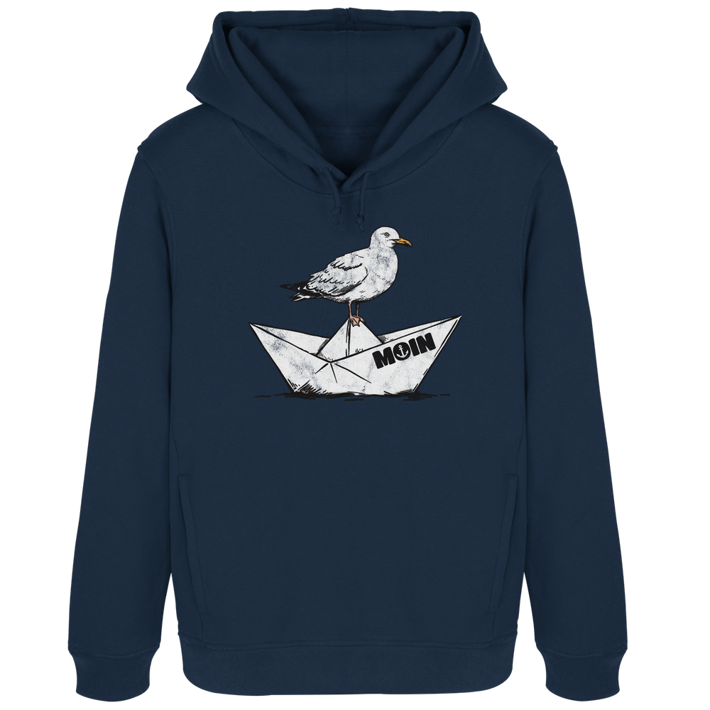 Papierschiff Möwe Moin - Damen Bio Hoodie