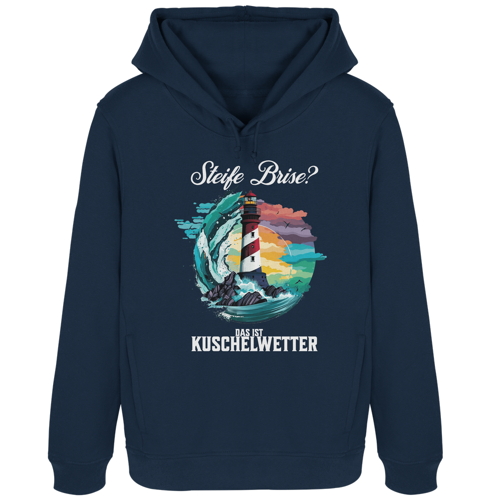 Steife Brise das ist Kuschelwetter Nordsee Spruch - Damen Bio Hoodie - Kiebitzdelle