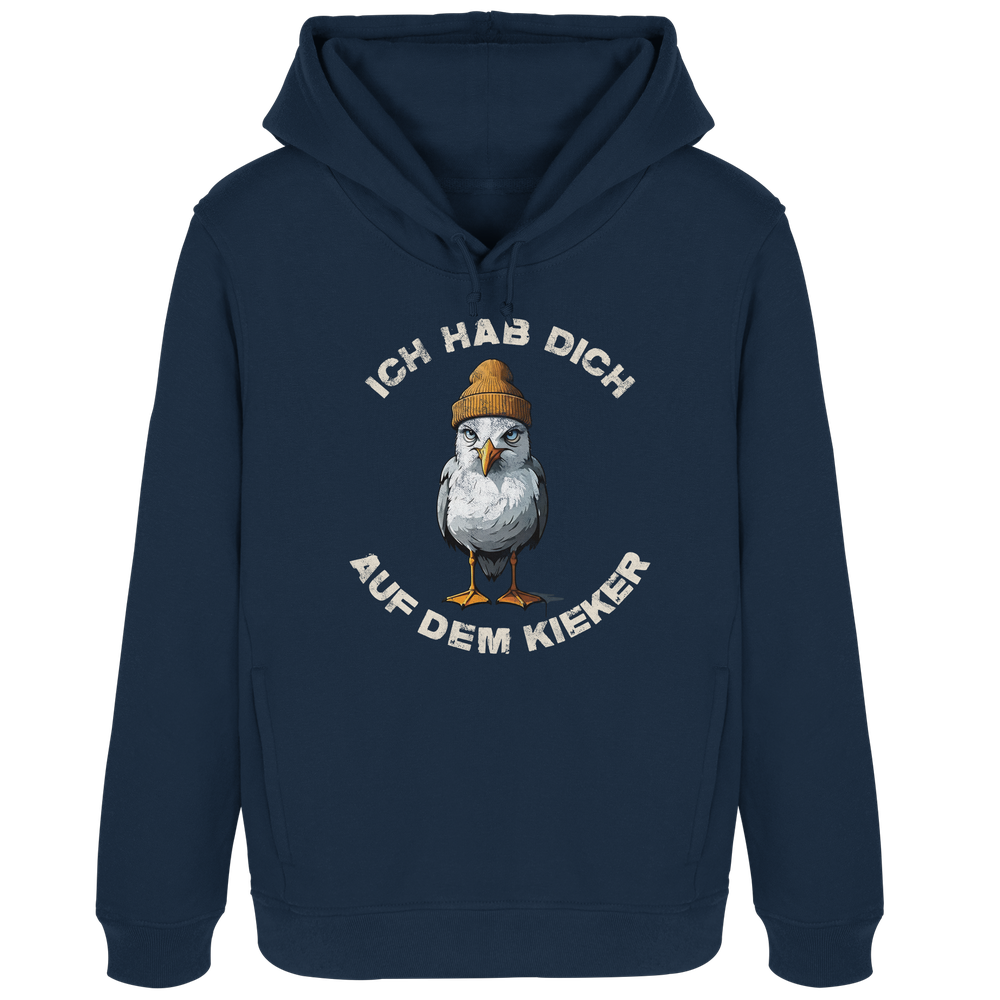 Ich hab Dich auf dem Kieker Möwe Spruch - Damen Bio Hoodie - Kiebitzdelle