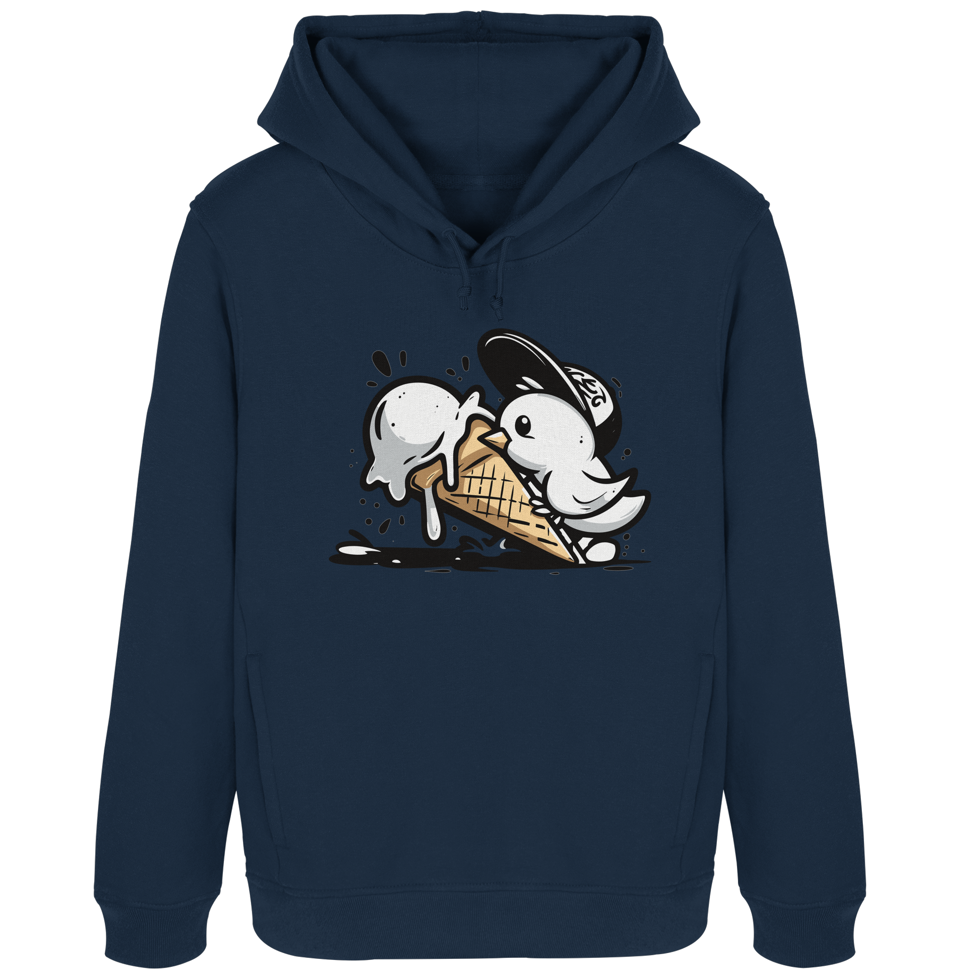 Möwe Küken mit Eis Street Art - Damen Bio Hoodie - Kiebitzdelle