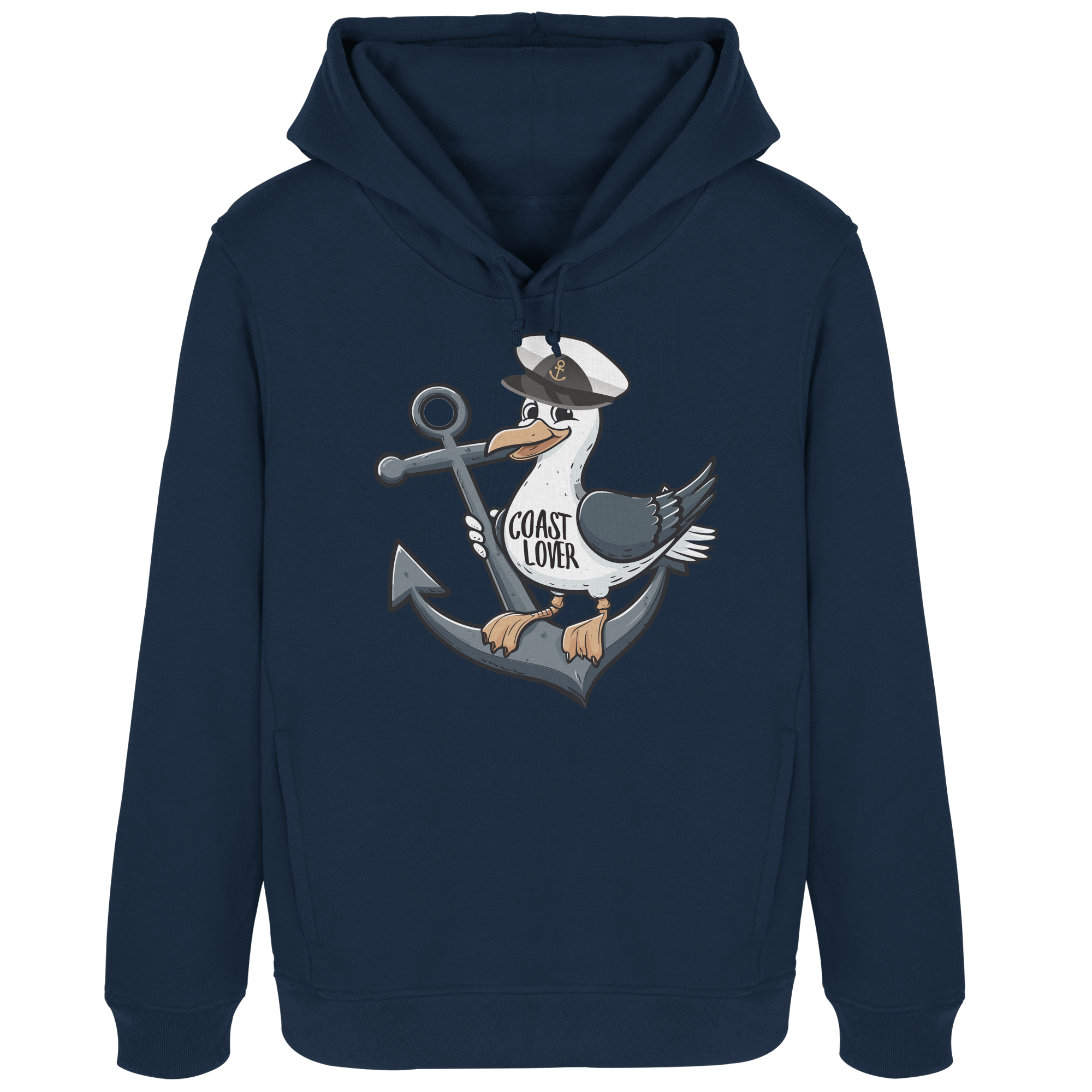 Coast Lover Möwe Kapitän - Damen Bio Hoodie - Kiebitzdelle