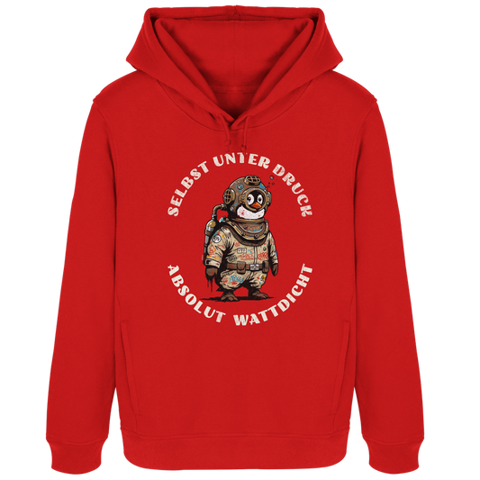 Wattdicht Pinguin Taucher mit lustigem Spruch - Damen Bio Hoodie