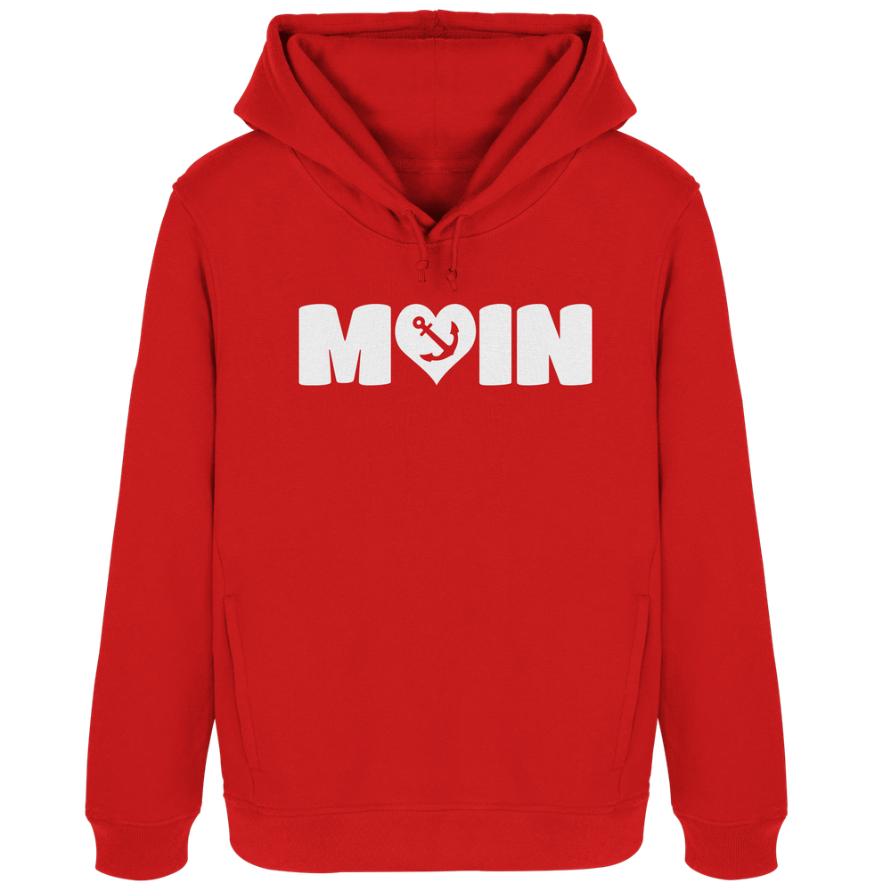 Moin Spruch mit Herz Anker - Damen Bio Hoodie