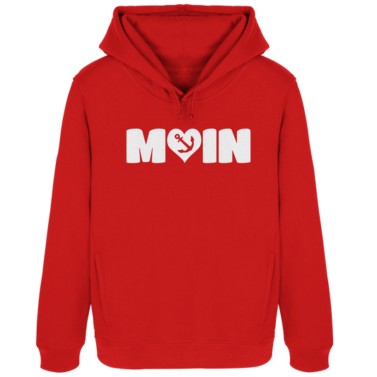 Moin Spruch mit Herz Anker - Damen Bio Hoodie