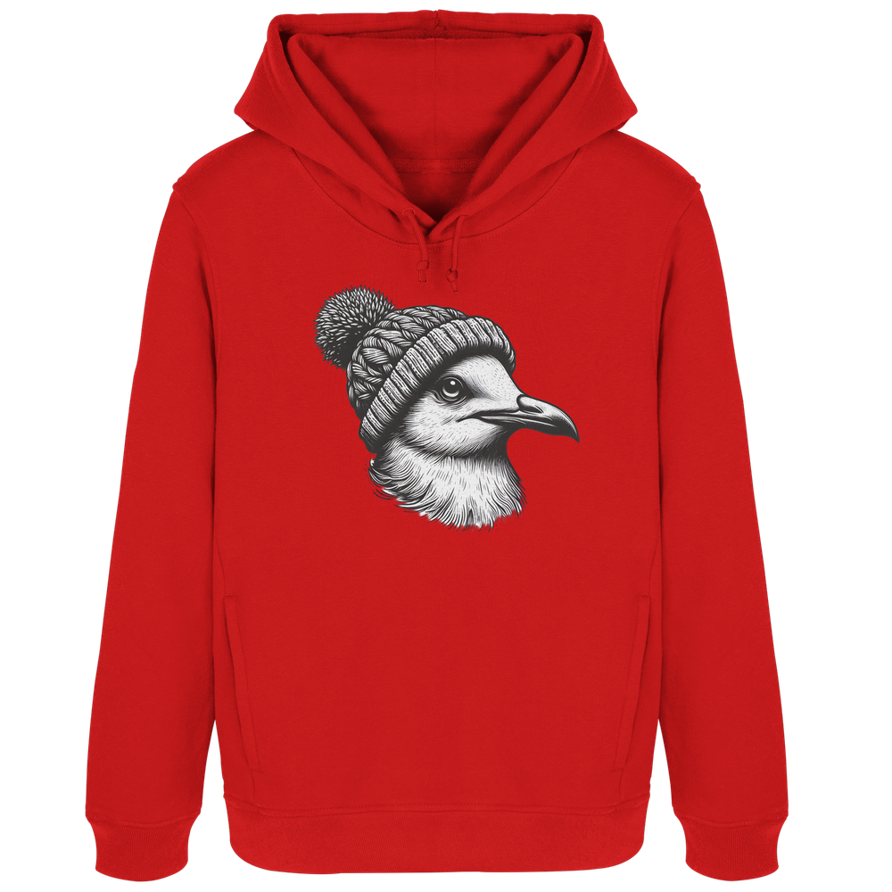Coole Möwe mit Pudelmütze - Damen Bio Hoodie - Kiebitzdelle