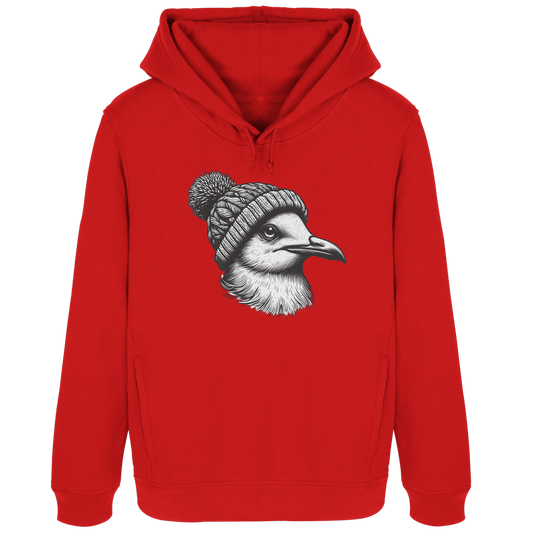 Coole Möwe mit Pudelmütze - Damen Bio Hoodie