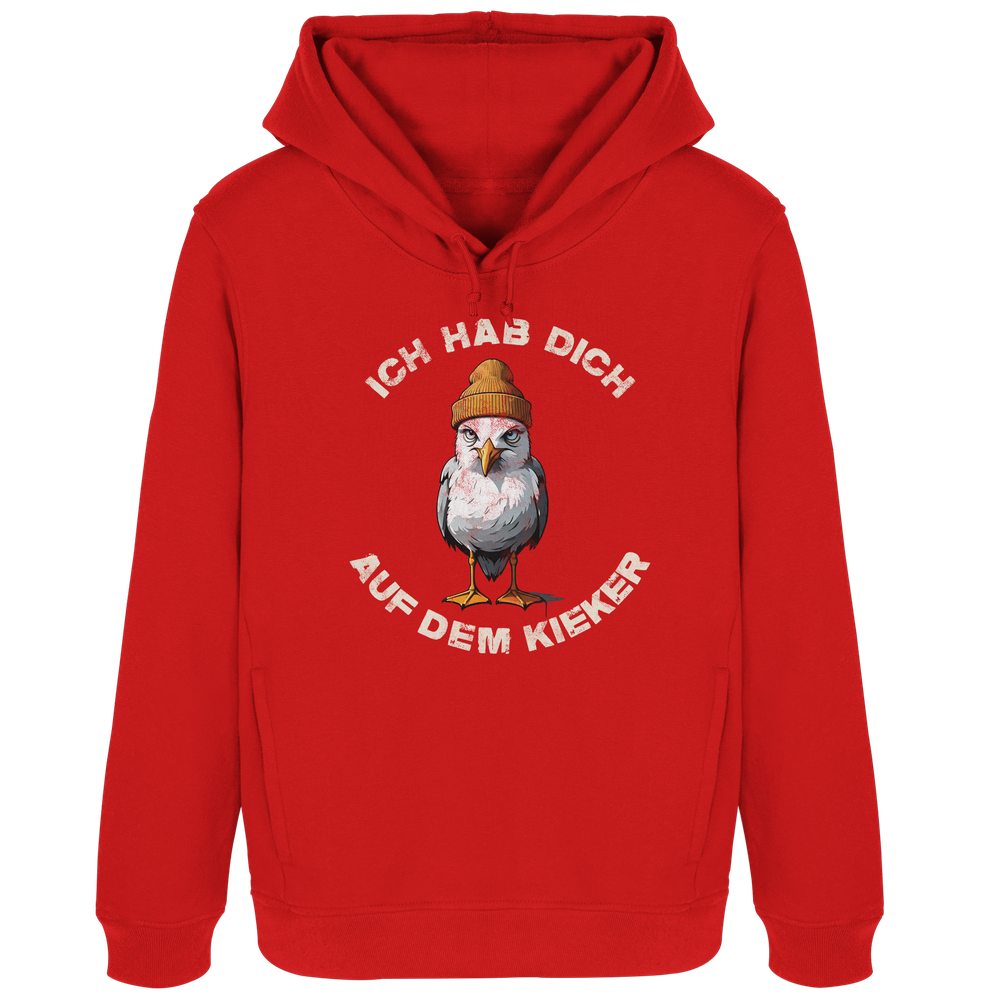 Ich hab Dich auf dem Kieker Möwe Spruch - Damen Bio Hoodie - Kiebitzdelle