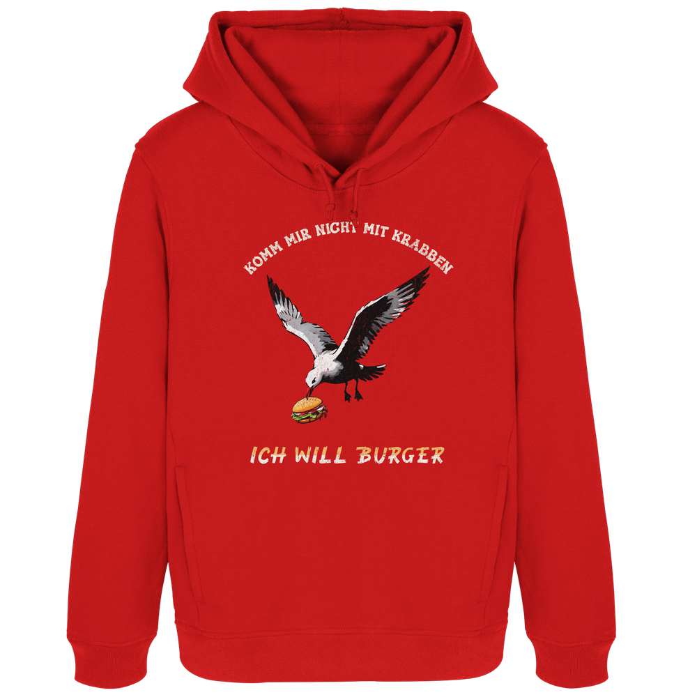 Freche Möwe will Burger statt Krabben - Damen Bio Hoodie - Kiebitzdelle