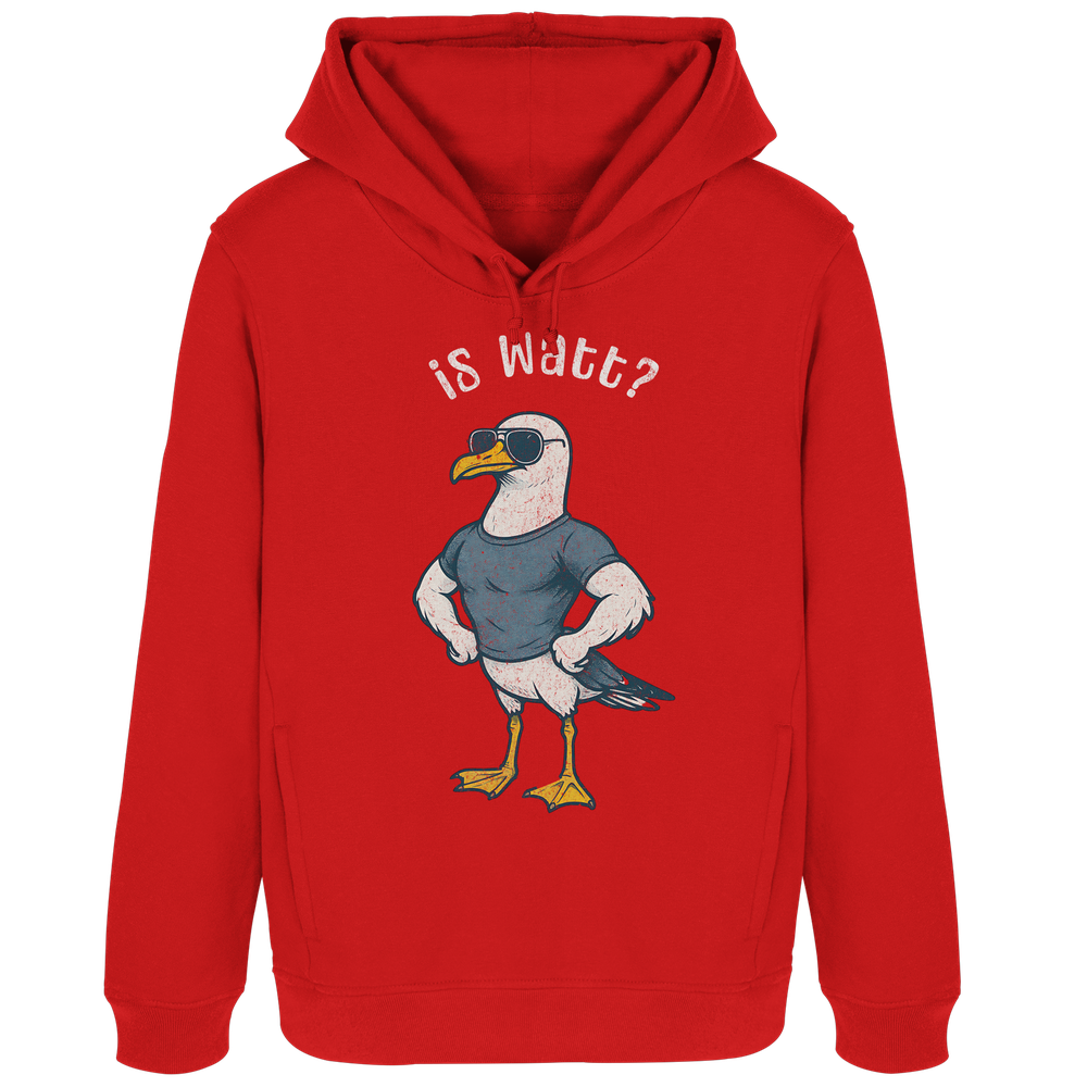 Is Watt Starke Möwe mit lustigem Spruch - Damen Bio Hoodie - Kiebitzdelle