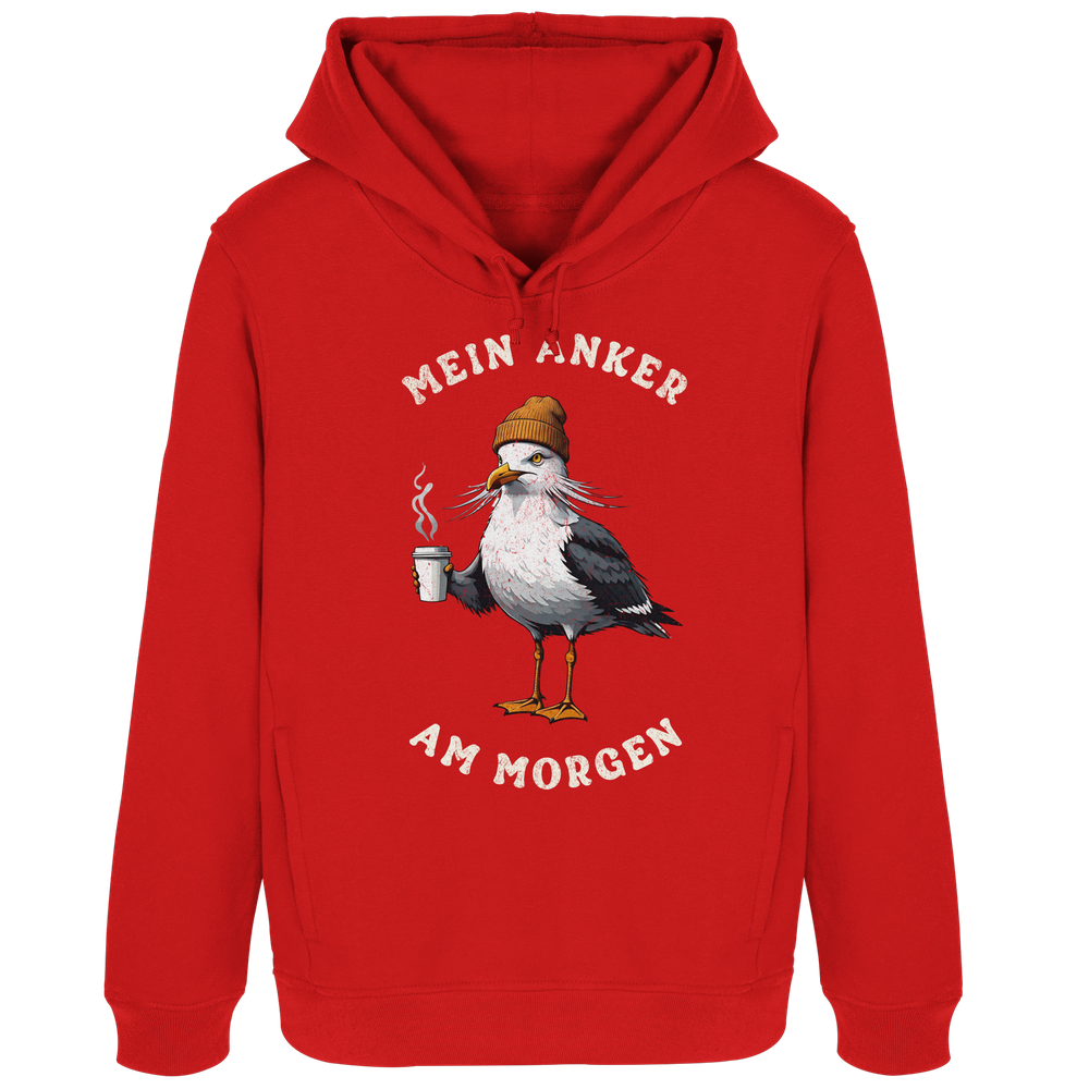 Mein Anker am Morgen Kaffee Möwe - Damen Bio Hoodie - Kiebitzdelle