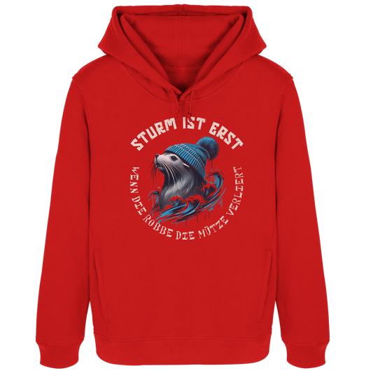 Sturm ist erst wenn die Robbe die Mütze verliert - Damen Bio Hoodie