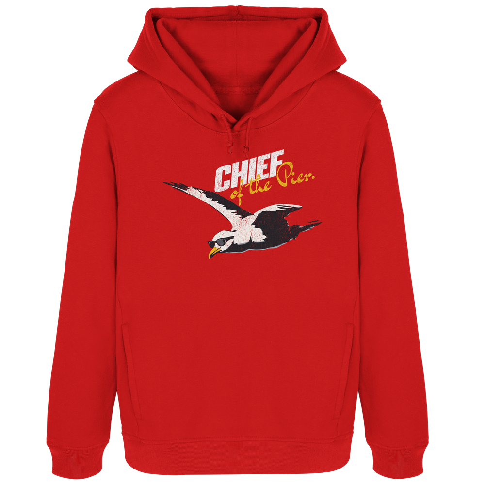 Chief of the Pier Chef Möwe mit Sonnenbrille - Damen Bio Hoodie - Kiebitzdelle