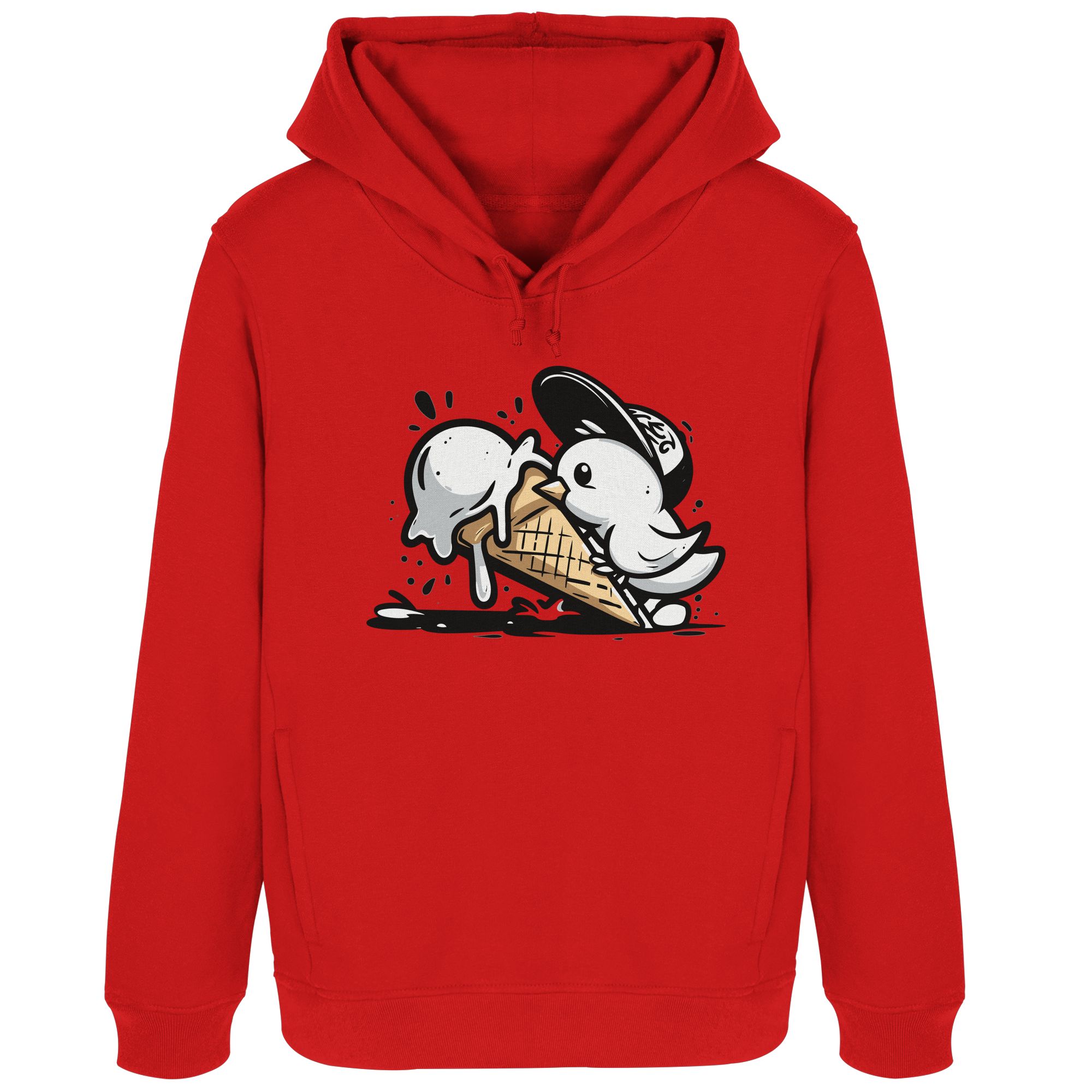 Möwe Küken mit Eis Street Art - Damen Bio Hoodie - Kiebitzdelle