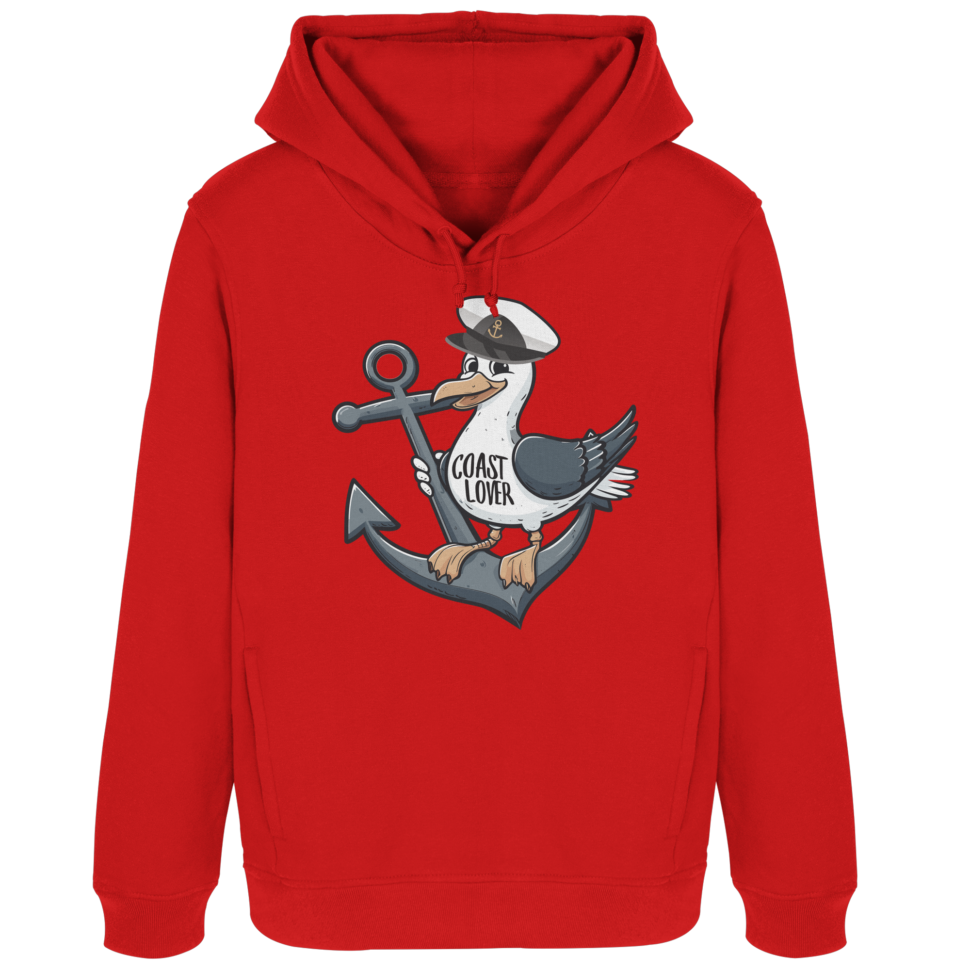Coast Lover Möwe Kapitän - Damen Bio Hoodie - Kiebitzdelle