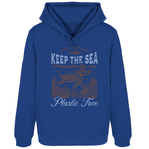 Keep the Sea Plastic Free Umweltschutz Spruch - Damen Bio Hoodie - Kiebitzdelle