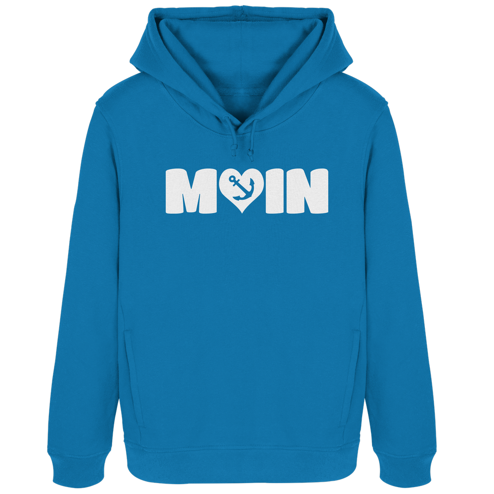 Moin Spruch mit Herz Anker - Damen Bio Hoodie