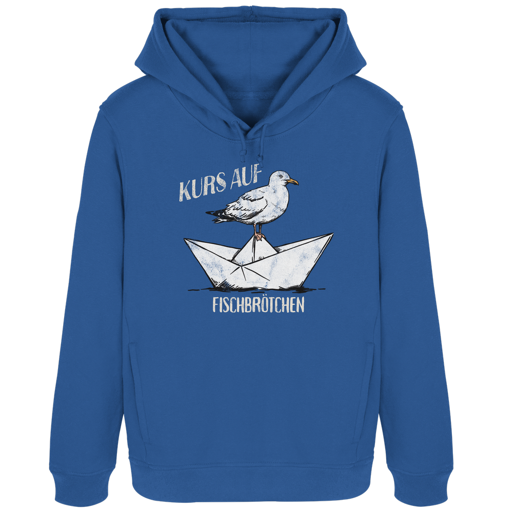 Kurs auf Fischbrötchen Papierschiff Möwe - Damen Bio Hoodie - Kiebitzdelle