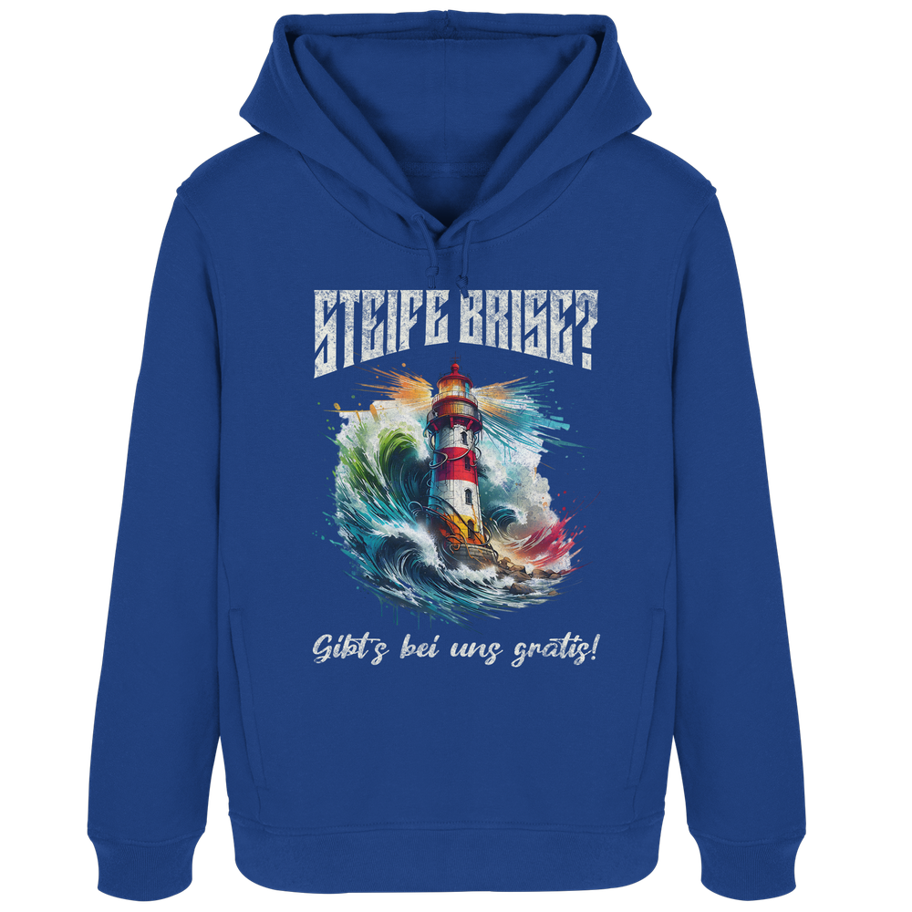 Steife Brise gibt’s bei uns gratis Leuchtturm Spruch - Damen Bio Hoodie - Kiebitzdelle