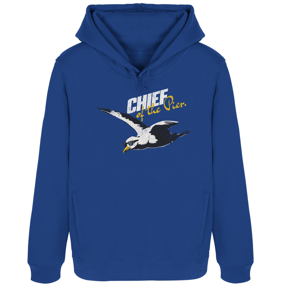 Chief of the Pier Chef Möwe mit Sonnenbrille - Damen Bio Hoodie - Kiebitzdelle