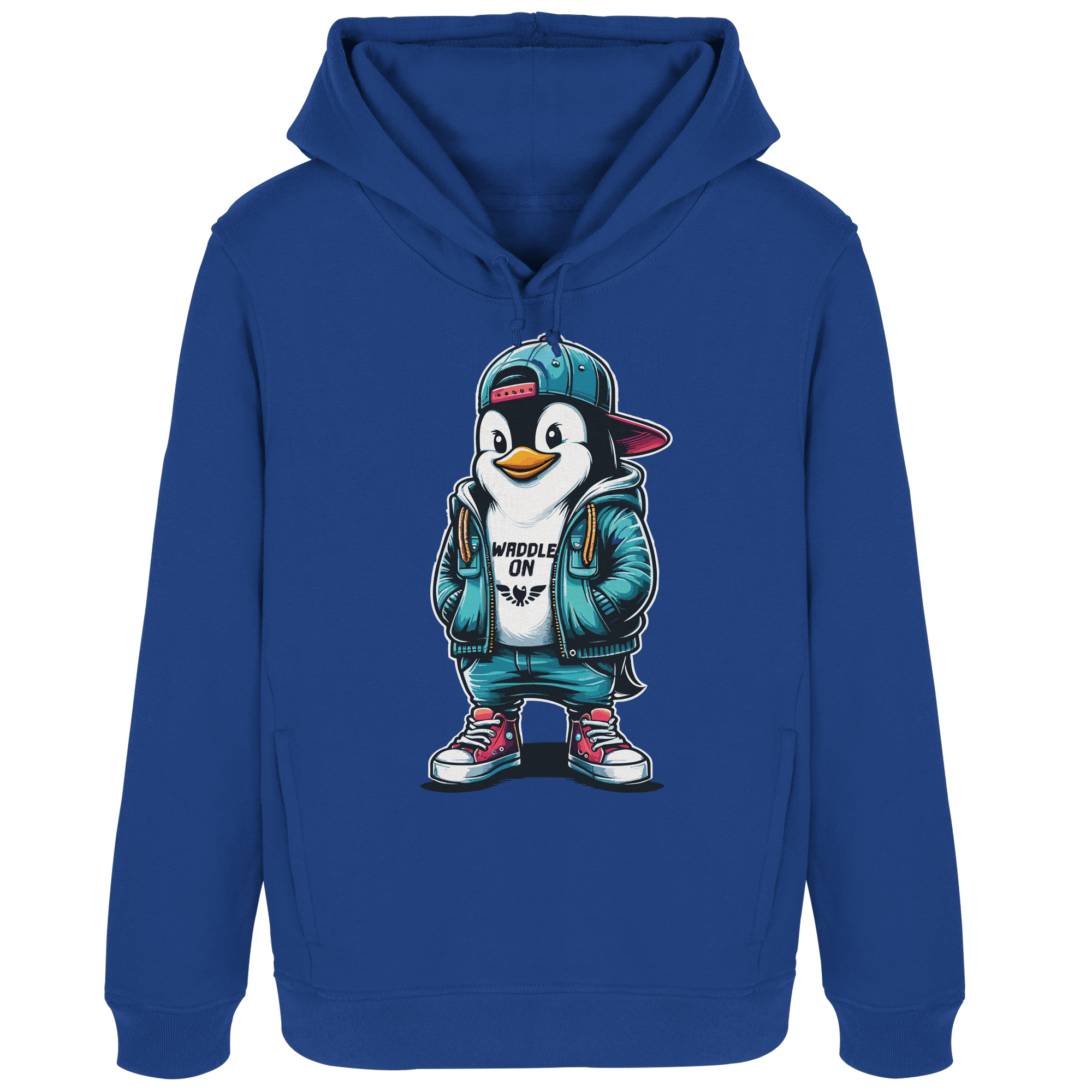 Hipster Pinguin Waddle On - Damen Bio Hoodie - Kiebitzdelle